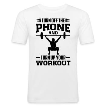 Gym Etiquette and Hygiene Guide - Men's Slim Fit T-Shirt - white - Front - Nik (191cm)