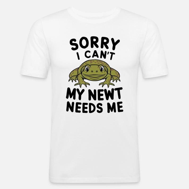 Witziger Molch Spruch - Männer Slim Fit T-Shirt - Weiß