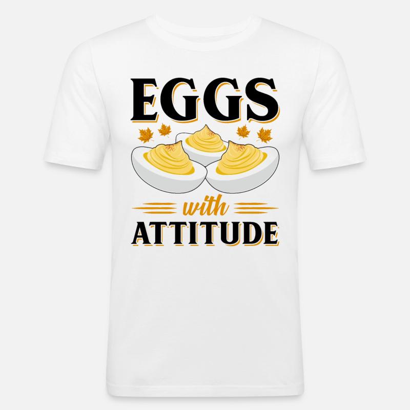 Teufelsei Spruch - Männer Slim Fit T-Shirt - Weiß