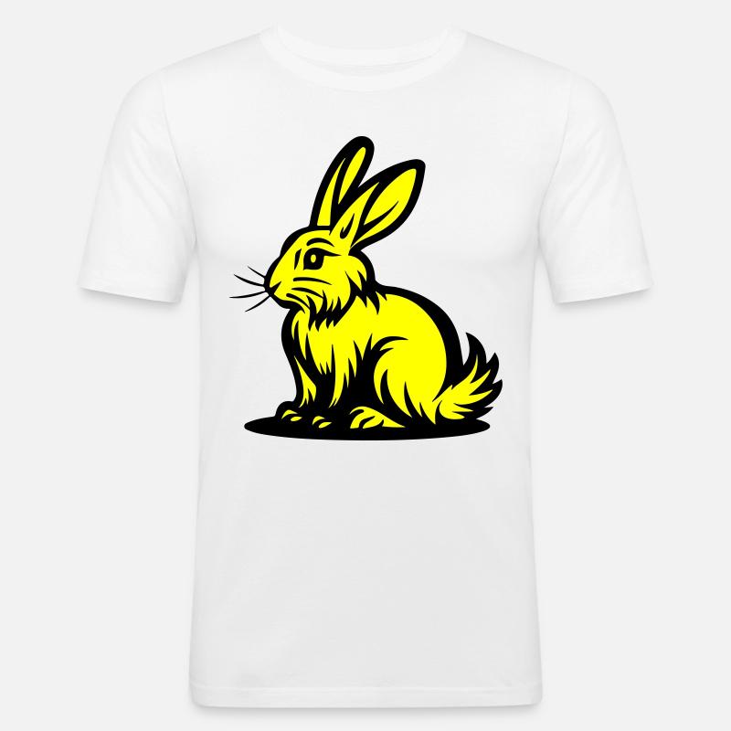 Hase Ostern - Männer Slim Fit T-Shirt - Weiß