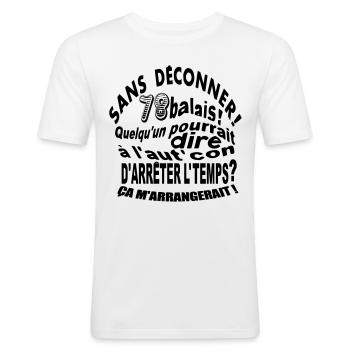 78 ans / anniversaire 78 ans / vintage - T-shirt près du corps Homme - blanc - Devant - Nik (191cm)