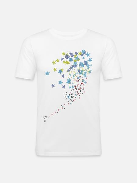 Starman - Männer Slim Fit T-Shirt - Weiß
