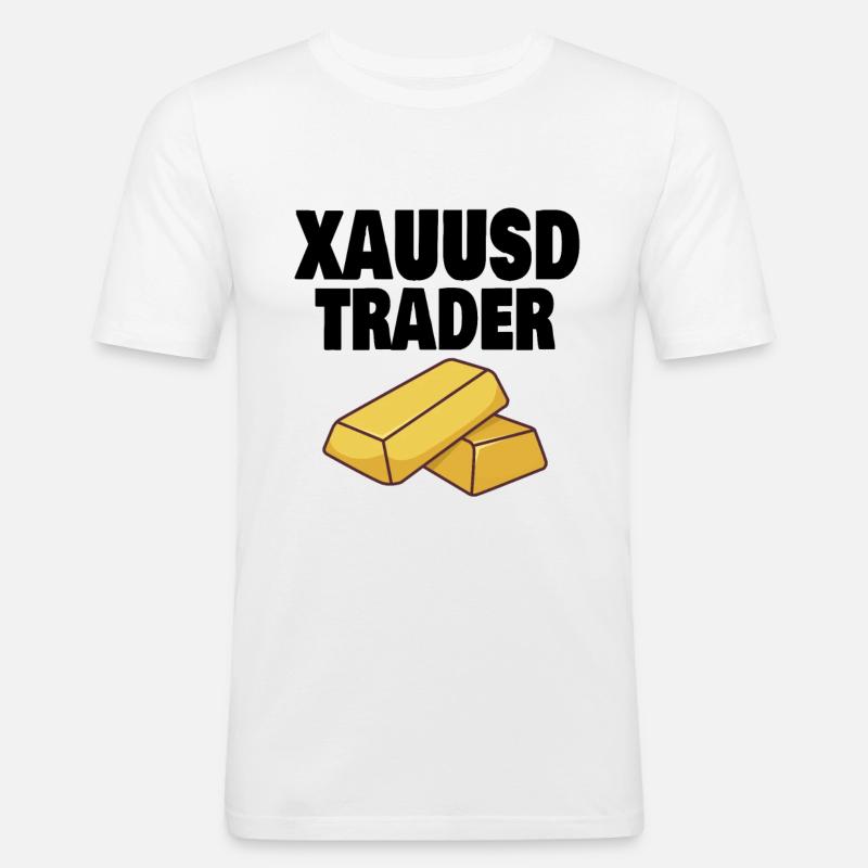 Trader d'oro Forex Trader XAUUSD Trader - Maglietta aderente da uomo - bianco