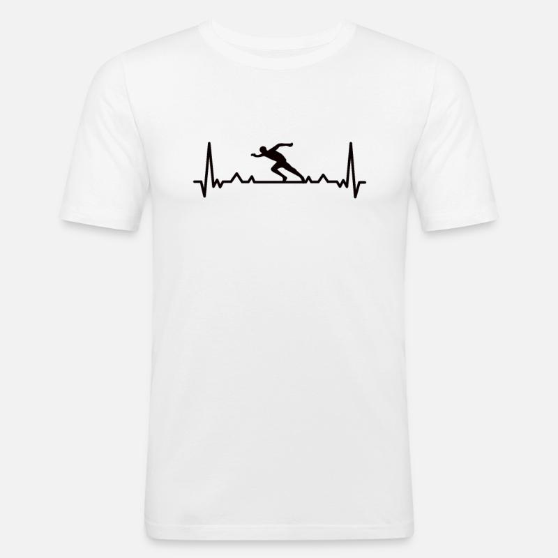 Leichtathletik Leichtathletik Läufer Lauf Geschenk - Männer Slim Fit T-Shirt - Weiß