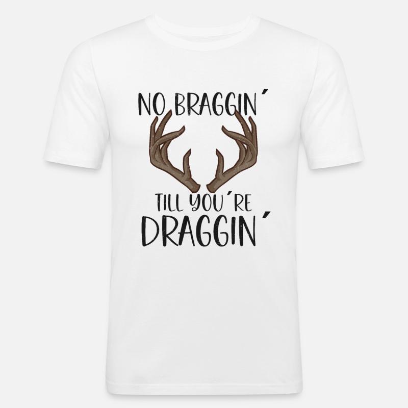 Hirschjagd Hirschjäger Jagdsaison Bockjagd - Männer Slim Fit T-Shirt - Weiß