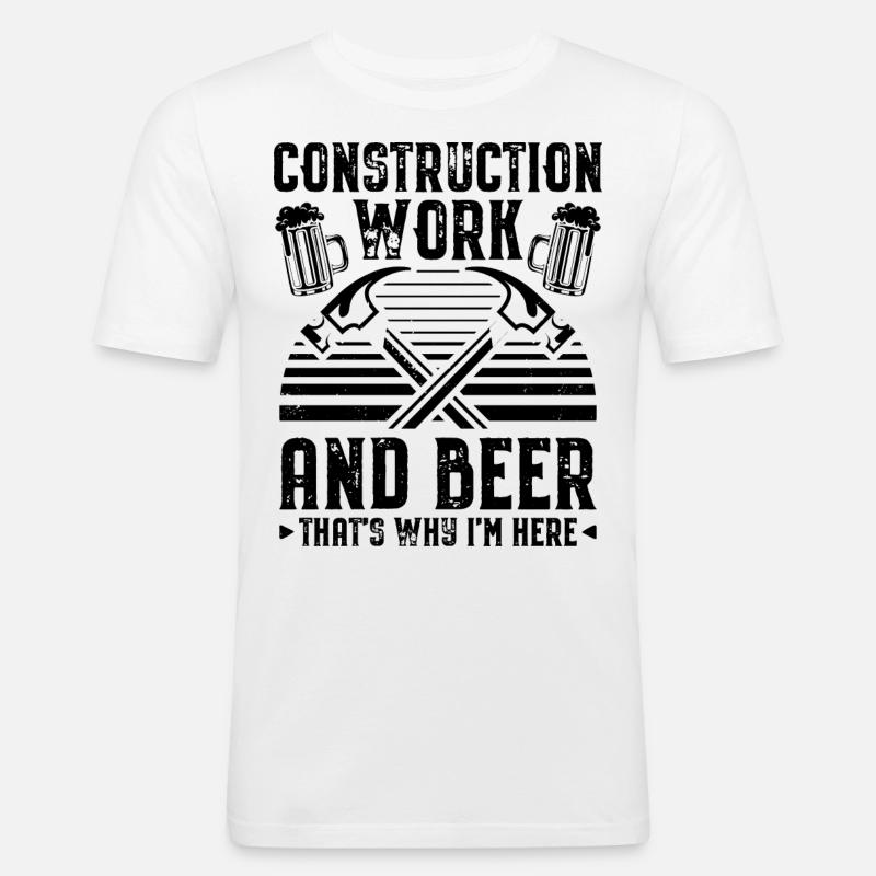 Handwerker Sprüche - Männer Slim Fit T-Shirt - Weiß