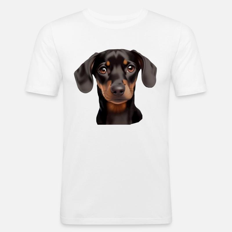 Hund - Männer Slim Fit T-Shirt - Weiß