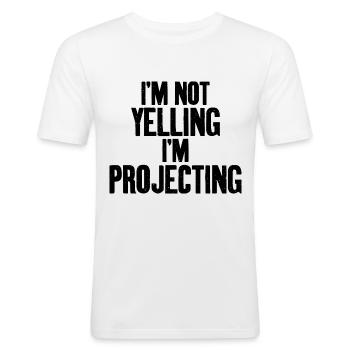 Je projette Doubleur Acteur Voice Recording Artist - T-shirt près du corps Homme - blanc - Devant - Nik (191cm)