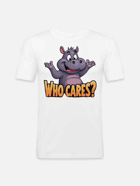 Hvem bekymrer sig om flodhesten - Herre Slim Fit T-Shirt - hvid
