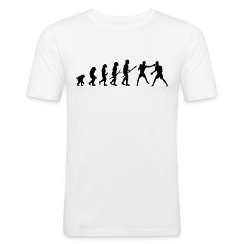 Boxe Humour Sport De Combat MMA Free Fight - T-shirt près du corps Homme - blanc - Devant - Nik (191cm)