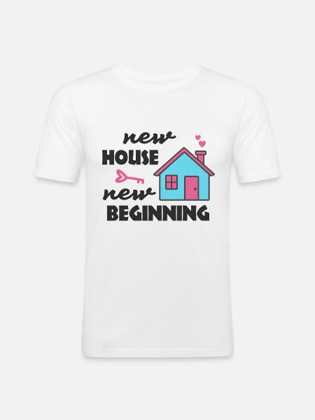 Housewarming party New House New Beginning - Men's Slim Fit T-Shirt - white