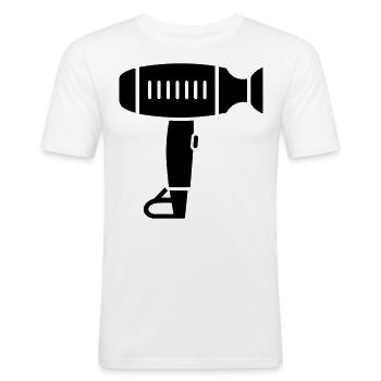 Seche cheveux - T-shirt près du corps Homme - blanc - Devant - Nik (191cm)