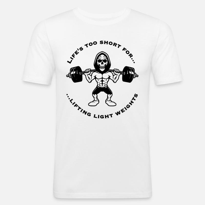 Gym Statement Lifting Heavy Weights - Männer Slim Fit T-Shirt - Weiß
