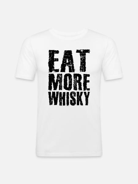 Eat more whisky - Men's Slim Fit T-Shirt - white