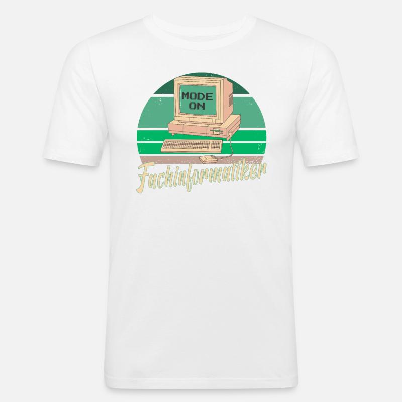 Fachinformatiker Computer Programmierer Vater - Männer Slim Fit T-Shirt - Weiß