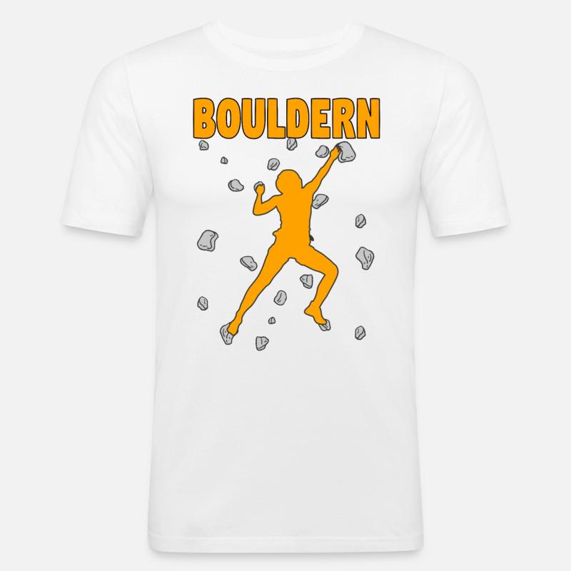 Bouldern Boulder Klettern Boulderer Bouldering - Männer Slim Fit T-Shirt - Weiß