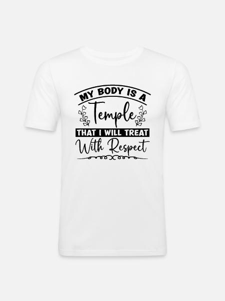 My Body Is A Temple Mental Health Coffee Anxiety - Men's Slim Fit T-Shirt - white