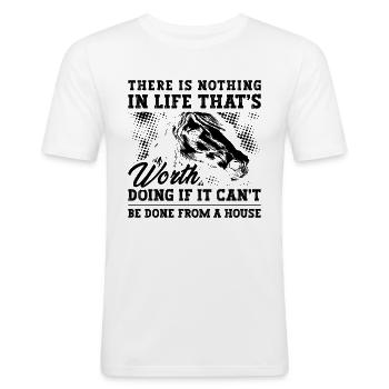 There Is Nothing In Cutting Horse Cowboy Horseman - Männer Slim Fit T-Shirt - Weiß - Vorne - Nik (191cm)