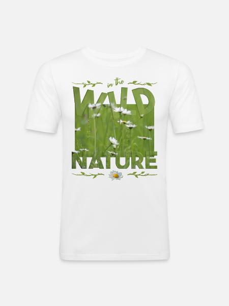 wild nature - Men's Slim Fit T-Shirt - white