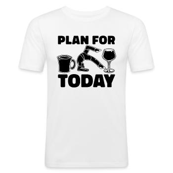 Plan For Today Meditation Reformer Pilates Lover - Men's Slim Fit T-Shirt - white - Front - Nik (191cm)