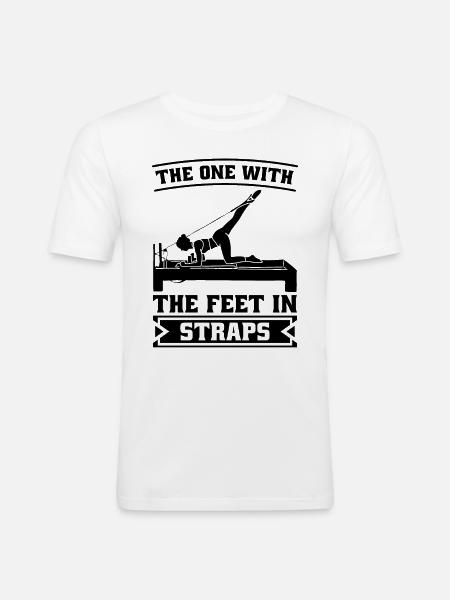 Den med fødderne i meditation Pilates elsker - Herre Slim Fit T-Shirt - hvid