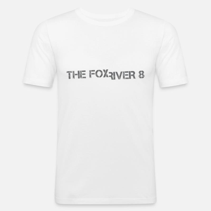 Der Fox River 8 - Männer Slim Fit T-Shirt - Weiß