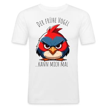Der frühe Vogel kann mich mal - Männer Slim Fit T-Shirt - Weiß - Vorne - Nik (191cm)