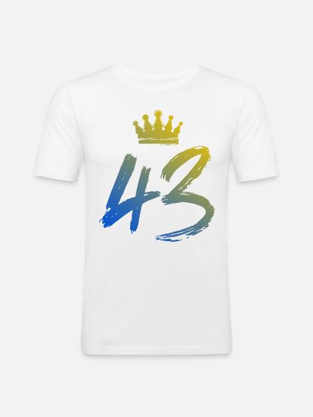 43 Couronne numérique - T-shirt près du corps Homme - blanc