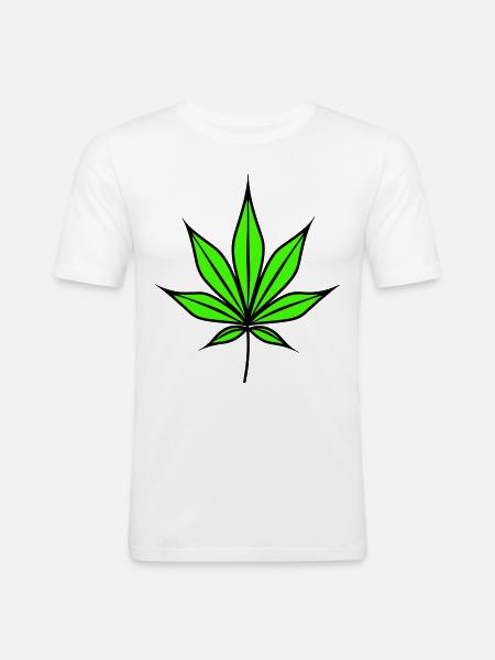 Hemp Leaf Weed Hemp Symbol - Men's Slim Fit T-Shirt - white
