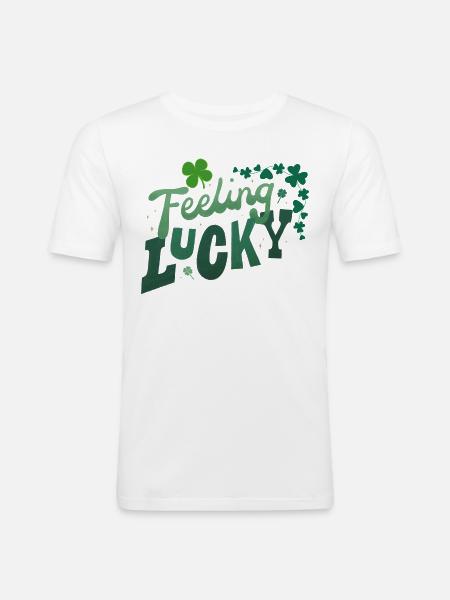 Feeling Lucky - T-shirt près du corps Homme - blanc