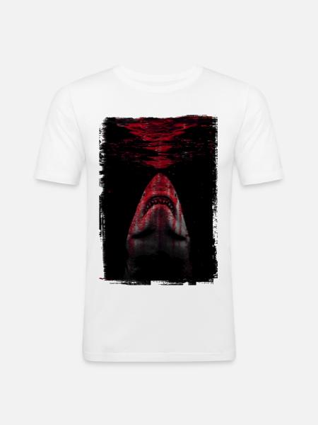 Le requin - T-shirt près du corps Homme - blanc