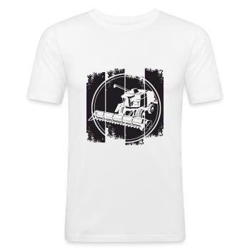 Moissonneuses-batteuses - T-shirt près du corps Homme - blanc - Devant - Nik (191cm)