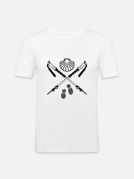 Jakobsweg - Männer Slim Fit T-Shirt - Weiß