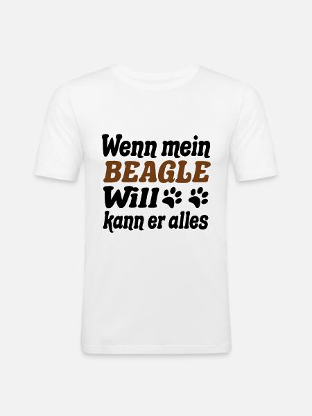 Beagle - Männer Slim Fit T-Shirt - Weiß