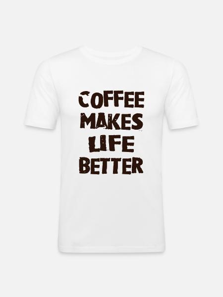 Coffee life - Men's Slim Fit T-Shirt - white