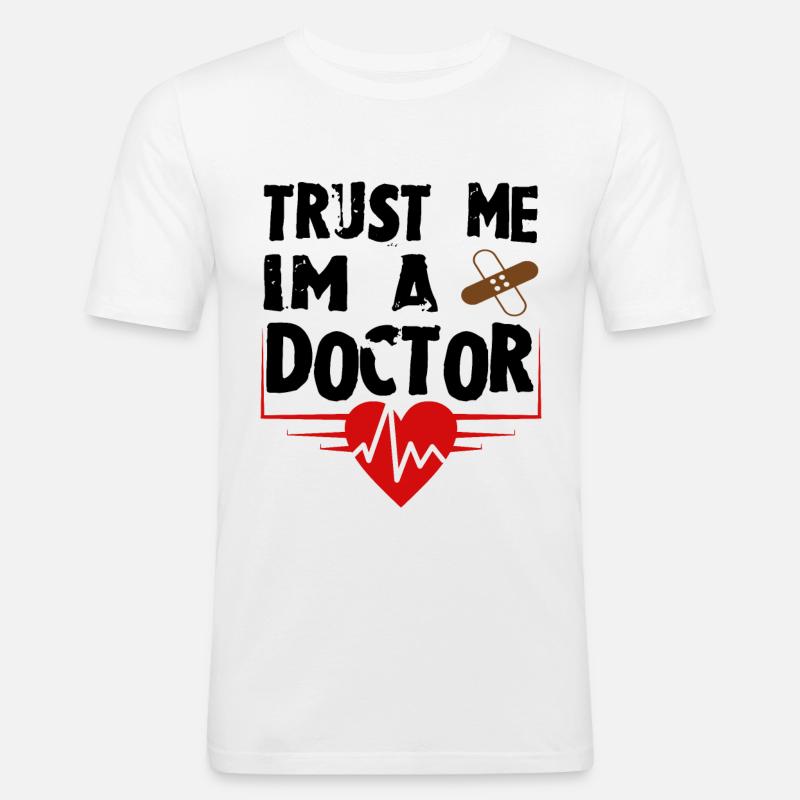 Bin Arzt - Männer Slim Fit T-Shirt - Weiß