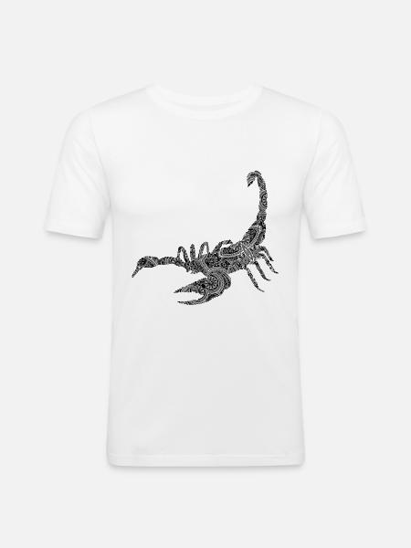 Skorpion - Männer Slim Fit T-Shirt - Weiß