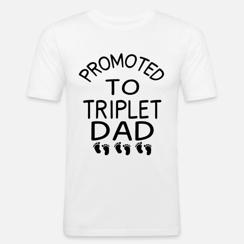 Triplets dad - Männer Slim Fit T-Shirt - Weiß