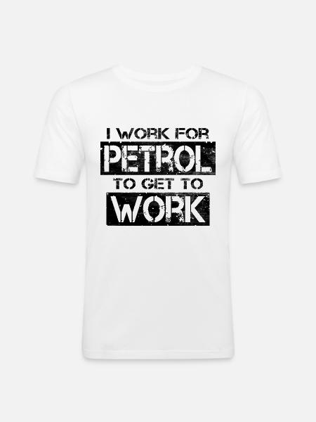 Prix de l’essence - T-shirt près du corps Homme - blanc