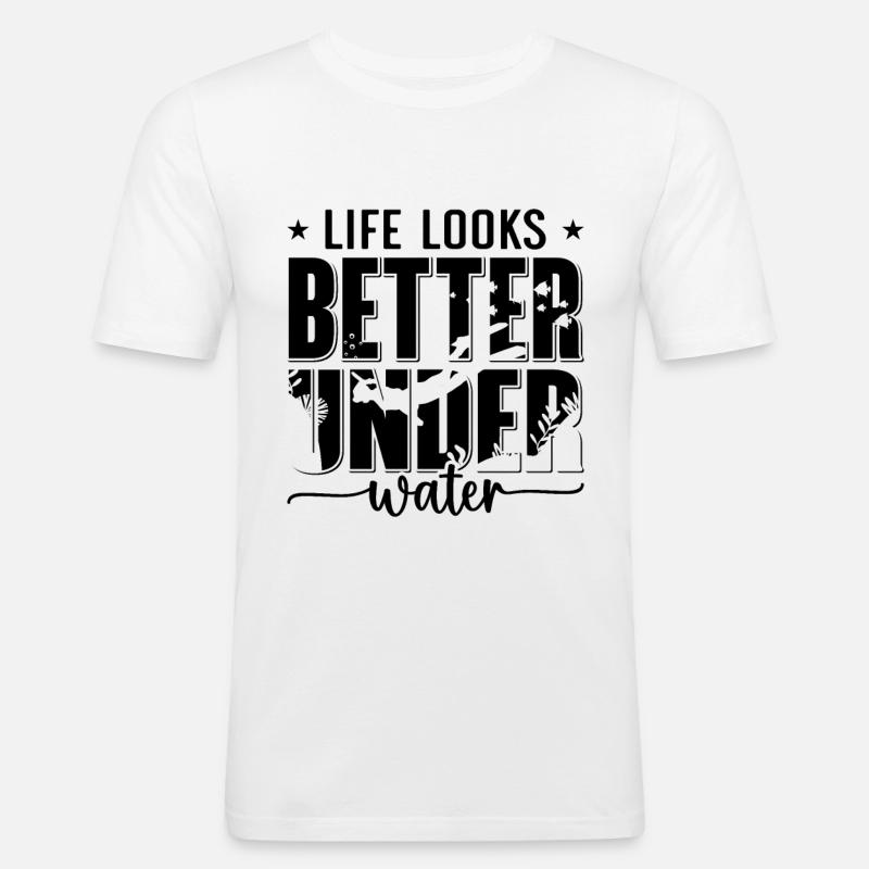 Freitaucher Tauchen Apnoe Freitauchen Geschenkidee - Männer Slim Fit T-Shirt - Weiß
