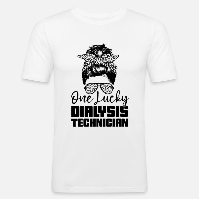 Dialysetechniker Nephrologie Dialyse Geschenkidee - Männer Slim Fit T-Shirt - Weiß