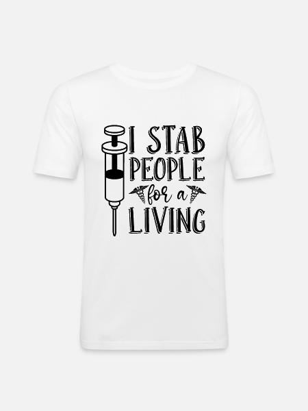Nephrologie Dialyse Dialysetechniker Geschenkidee - Männer Slim Fit T-Shirt - Weiß