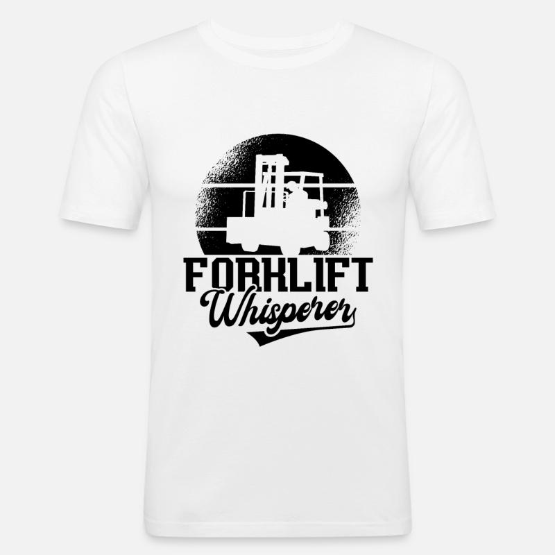 Forklift Truck Driver Cool Gift Idea - Men's Slim Fit T-Shirt - white