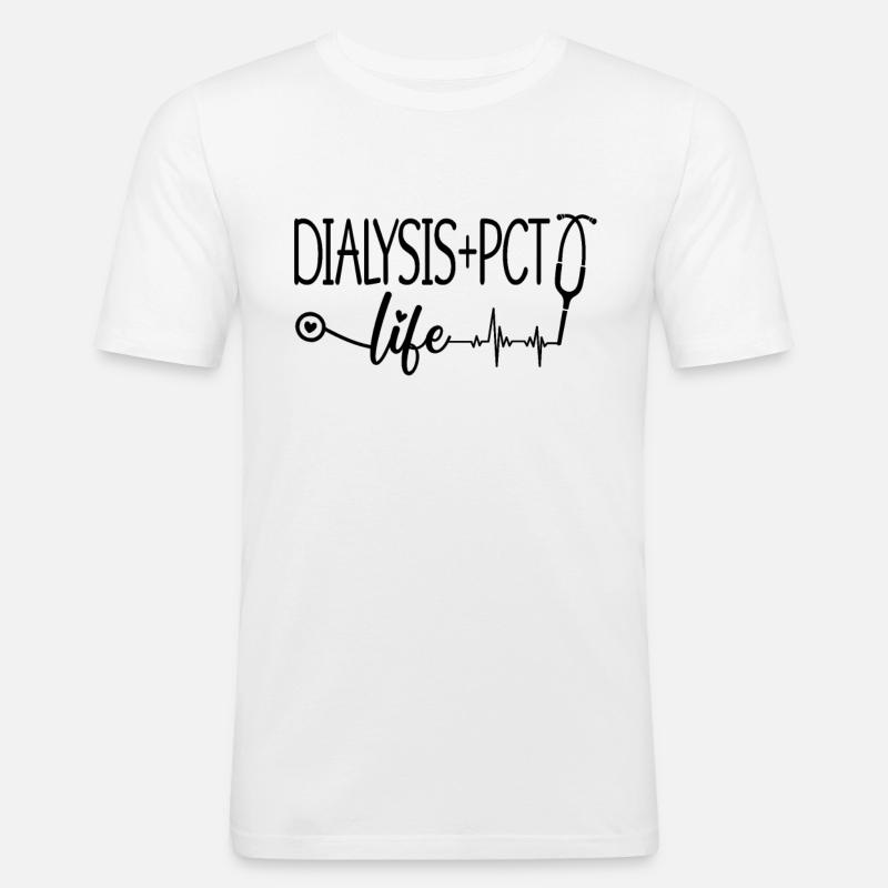 Dialyse Dialysetechniker Nephrologie Geschenkidee - Männer Slim Fit T-Shirt - Weiß