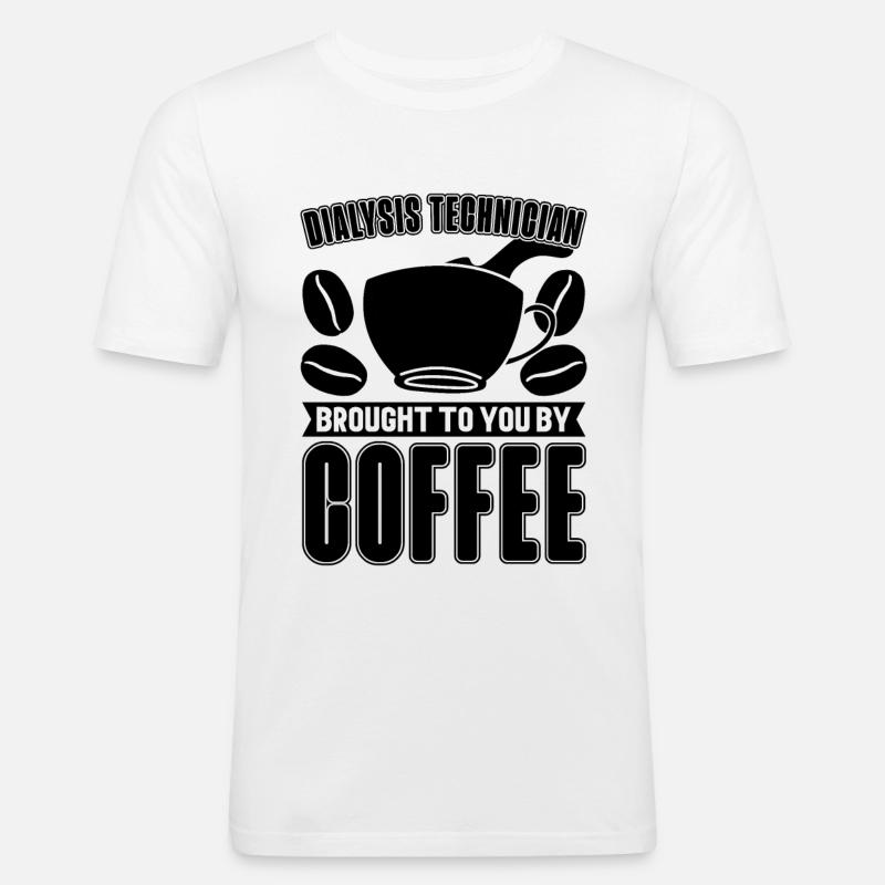 Dialysetechniker Nephrologie Kaffee Geschenkidee - Männer Slim Fit T-Shirt - Weiß