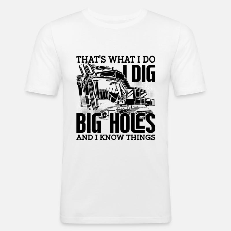 Bagger Bauarbeiter Baggerfahrer Geschenkidee - Männer Slim Fit T-Shirt - Weiß