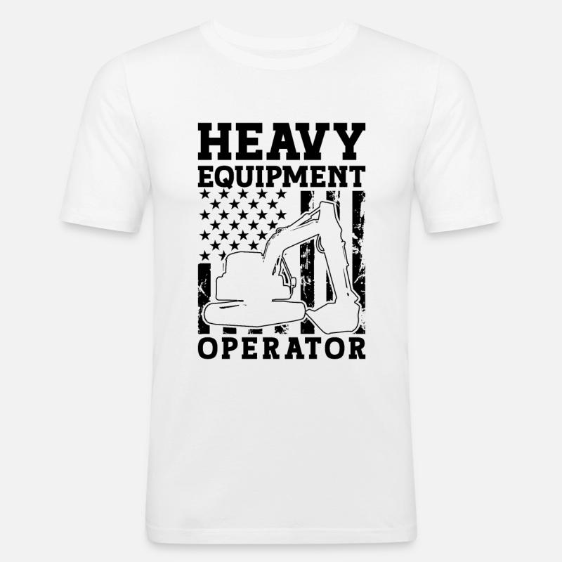 Excavator Driver Construction Worker Gift Idea - Men's Slim Fit T-Shirt - white