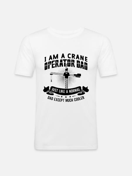 Kranführer Arbeit Bauarbeiter Kran Geschenkidee - Männer Slim Fit T-Shirt - Weiß