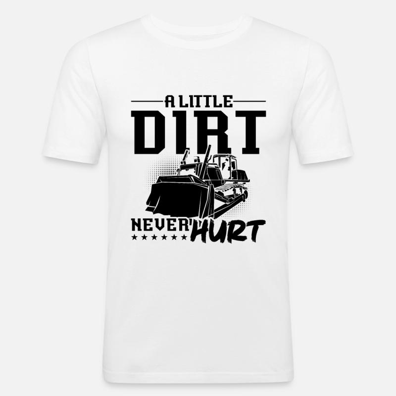 Bagger Raupe Bauarbeiter Bulldozer Geschenkidee - Männer Slim Fit T-Shirt - Weiß