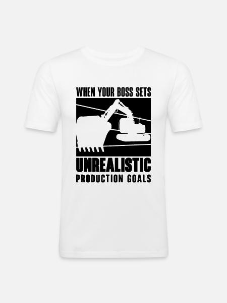 Baggerfahrer Bagger Baggern Arbeiter Geschenkidee - Männer Slim Fit T-Shirt - Weiß